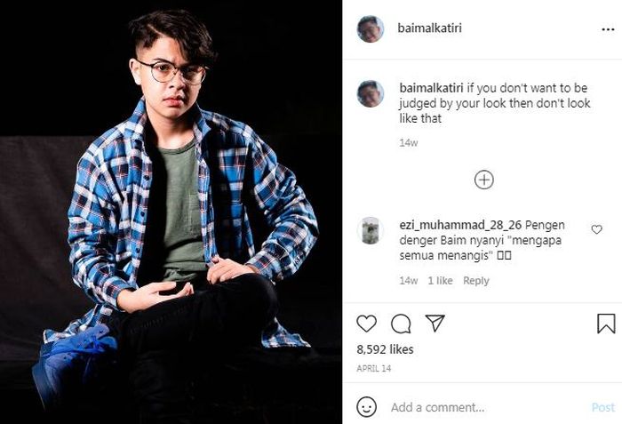 Penampilan Baim saat ini.