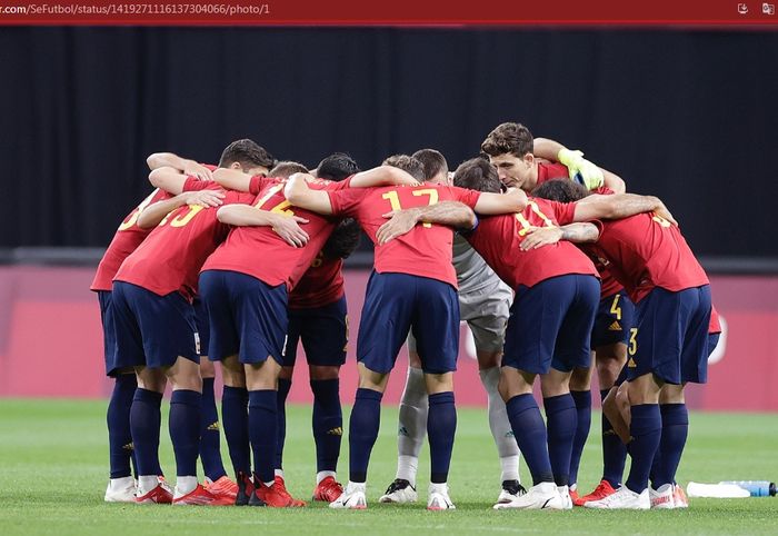 Skuad mewah Spanyol akhirnya meraih kemenangan perdana di ajang Olimpiade Tokyo 2020 setelah mengalahkan calon musuh timnas Indonesia U-23.