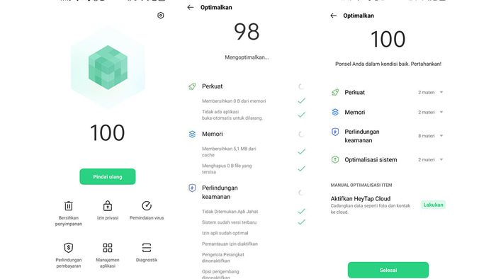 proses optimalisasi konerja perangkat OPPO