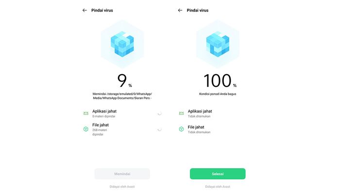 tampilan fitur pemindai virus di perangkat OPPO