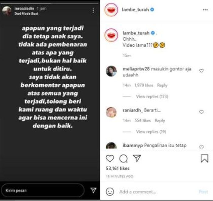 Ibunda Adhisty Zara tanggapi video viral soal putrinya yang ciuman dengan Okin
