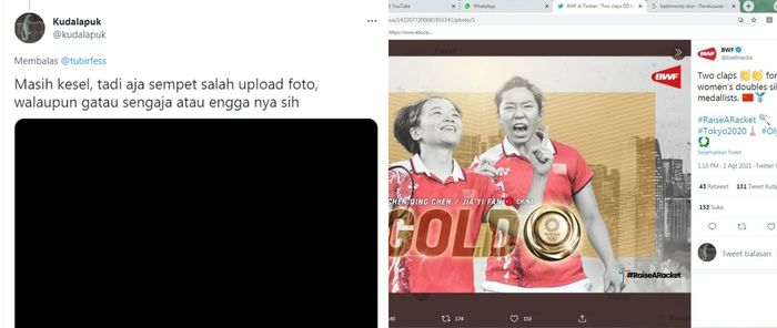 BWF salah unggah foto