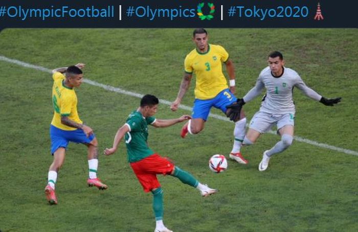 Partai semifinal Olimpiade Tokyo 2020 antara Brasil vs Meksiko di Kashima, 3 Agustus 2021.