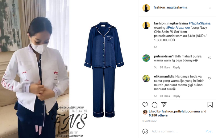 Ini dia penampakkan piyama milik Nagita Slavina yang jadi sorotan netizen dengan harga aslinya, berapa ya kira-kira?