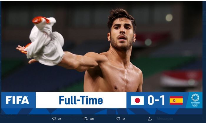 Marco Asensio meloloskan timnas Spanyol ke final Olimpiade Tokyo 2020 berkat golnya ke gawang Jepang.