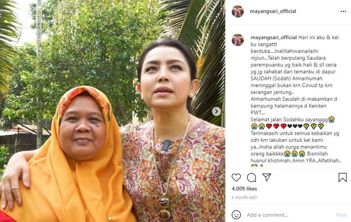 Mayangsari kehilangan wanita ini dalam hidupnya
