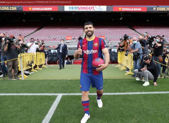 Penyerang anyar Barcelona, Sergio Aguero.