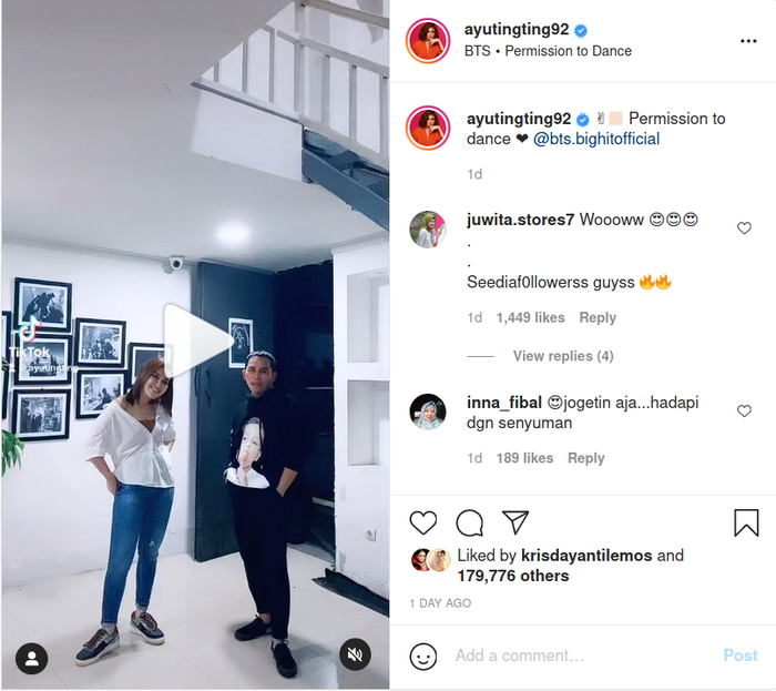 Postingan terbaru Ayu Ting Ting.