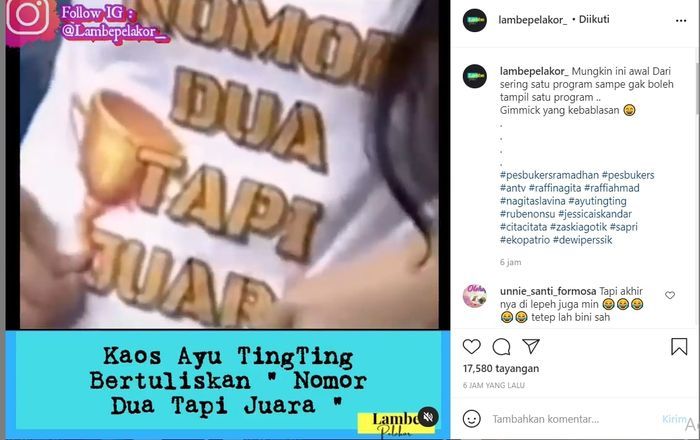 Baju kaos Ayu Ting Ting