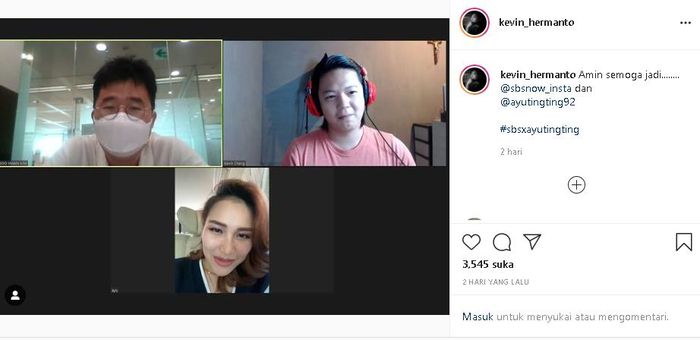 Ayu Ting Ting saat melakukan pertemuan dengan media Korea Selatan