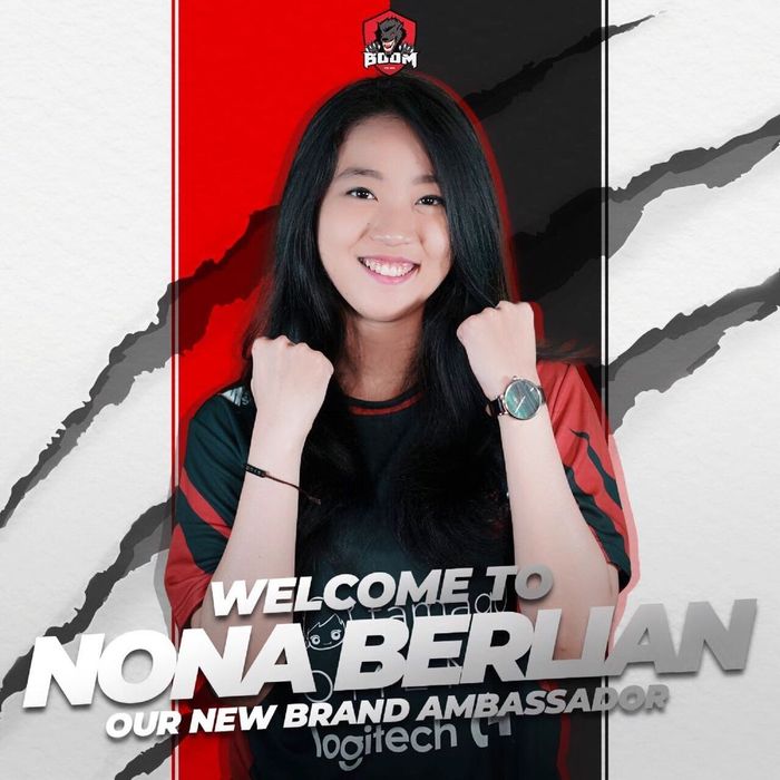 Nona Berlian Sakinah saat menjadi Brand Ambassador Boom Esport