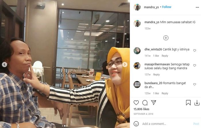 Keromantisan <a href='https://manado.tribunnews.com/tag/mandra' title='Mandra'>Mandra</a> dan <a href='https://manado.tribunnews.com/tag/sang-istri' title='sang istri'>sang istri</a>