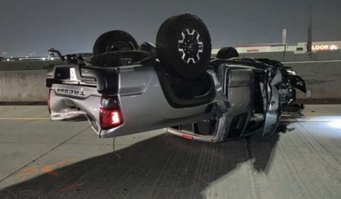 Kondisi mobil Angelica usai alami kecelakaan