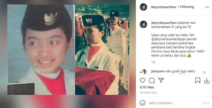Desy Ratnasari saat ditunjuk jadi pembawa baki