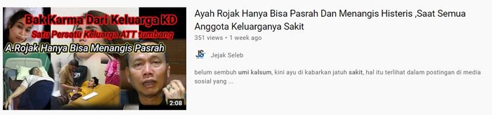 Postingan kabar hoaks soal Ayu Ting Ting