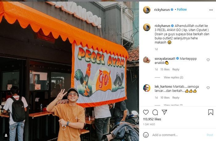 Ricky Harun jualan pecel lele