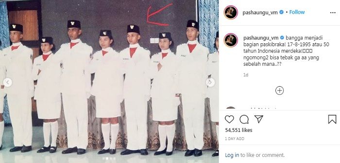 Postingan Pasha Ungu saat dirinya jadi Paskibra 26 tahun silam