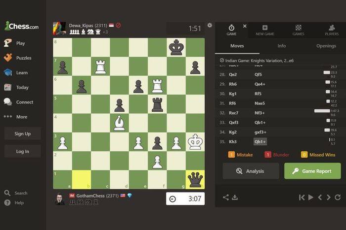Chess.com gameplay