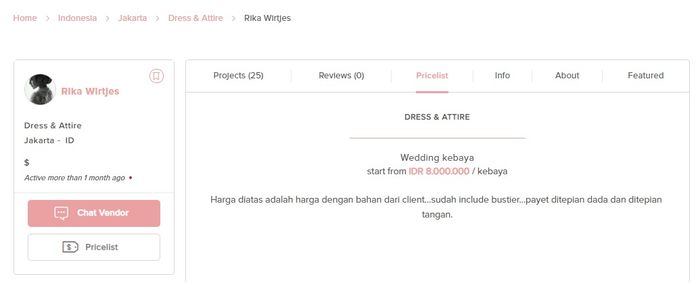 Harga kebaya Ayu Ting Ting