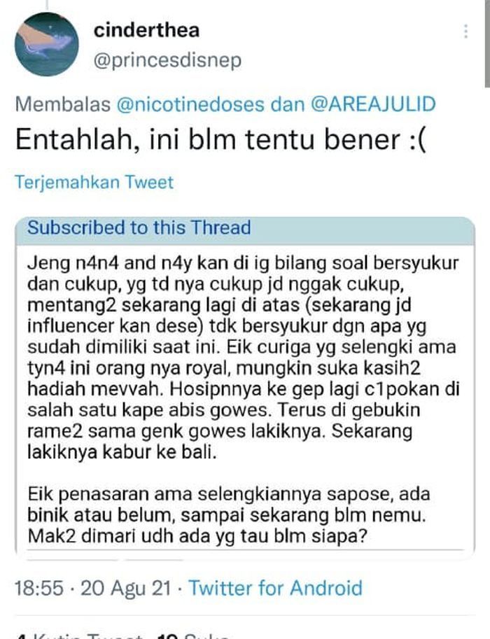 Unggahan Twitter