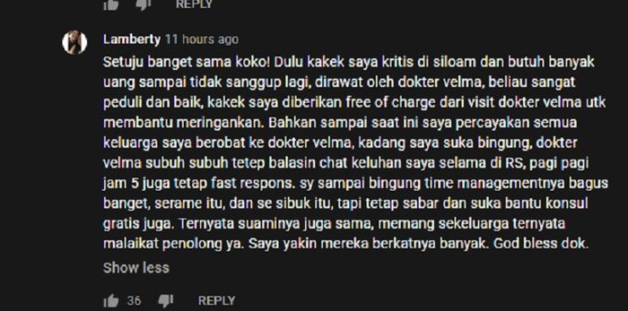 Kesaksian warganet atas kebaikan dokter Velma