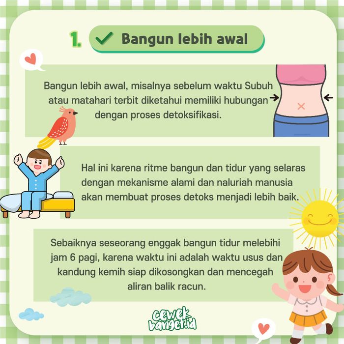 Bangun lebih awal untuk membuang racun di dalam tubuh