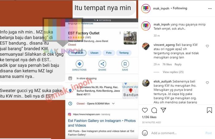 Pengakuan seseorang yang lihat Medina Zein di toko barang KW