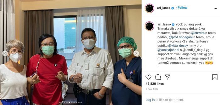 Ari Lasso ungkap kondisi terkininya usai didiagnosa tumor perut. 