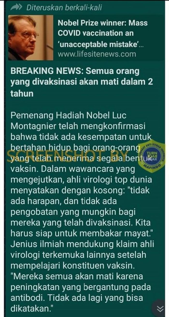 Hoax tentang vaksin Covid-19, jangan dipercaya