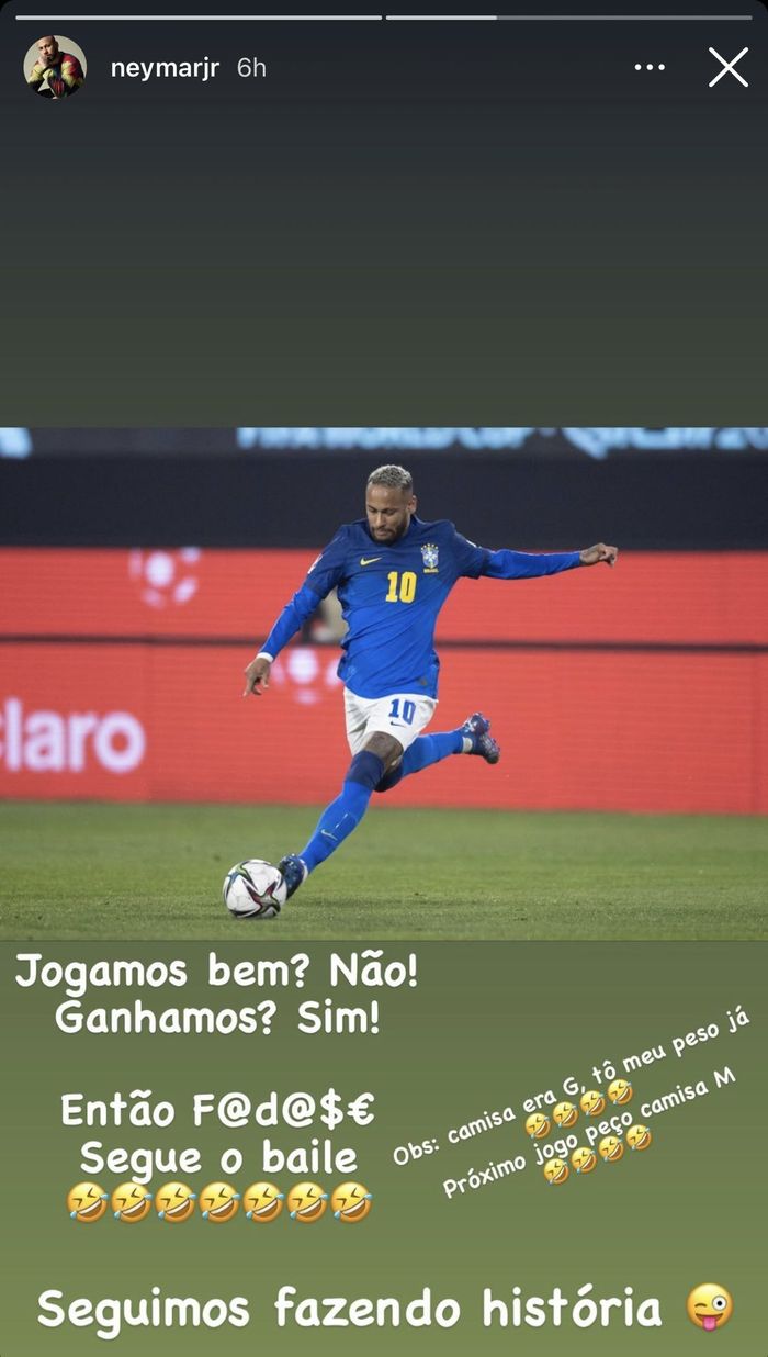 Balasan Neymar soal kritik yang menyebutnya kelebihan berat badan saat timnas Brasil melawan Chile di Kualifikasi Piala Dunia 2022 zona CONMEBOL, Junat (3/9/2021).