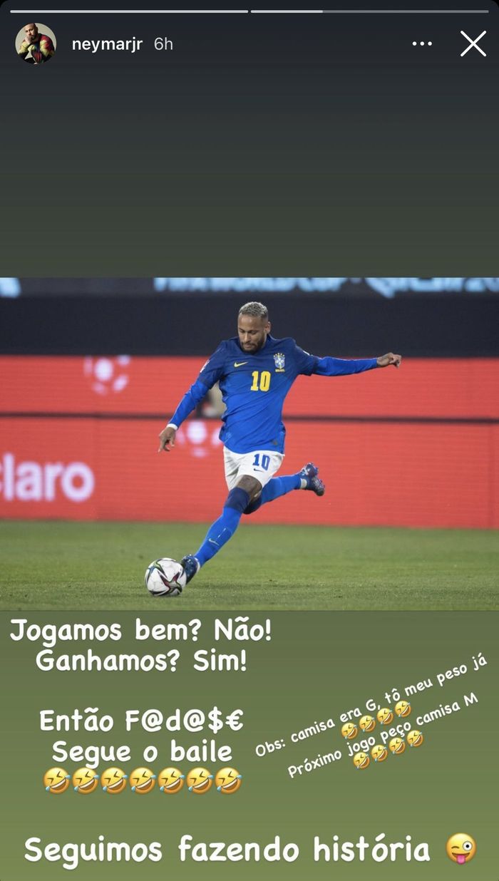 Balasan Neymar soal kritik yang menyebutnya kelebihan berat badan saat timnas Brasil melawan Chile di Kualifikasi Piala Dunia 2022 zona CONMEBOL, Junat (3/9/2021).
 