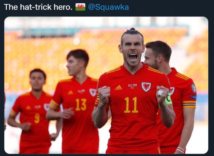 Gareth Bale mencetak hattrick untuk timnas Wales dalam laga kualifikasi Piala Dunia 2022 kontra Belarus.