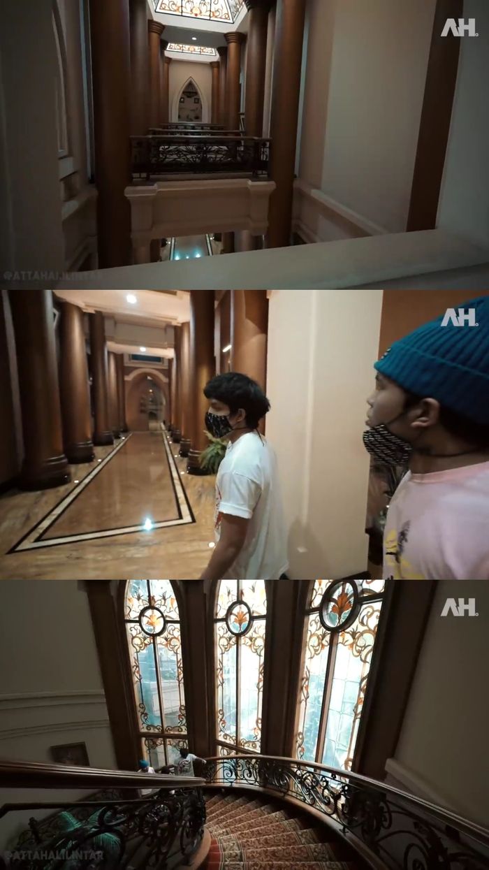 Skywalk, koridor dan tangga di rumah artis <a href='https://medan.tribunnews.com/tag/alshad-ahmad' title='Alshad Ahmad'>Alshad Ahmad</a>.