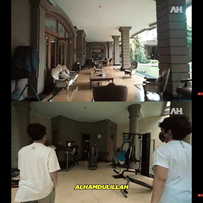 Teras dan area fitness di rumah artis <a href='https://medan.tribunnews.com/tag/alshad-ahmad' title='Alshad Ahmad'>Alshad Ahmad</a>.