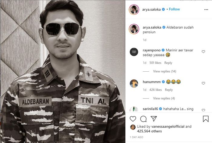 Unggahan foto Arya Saloka