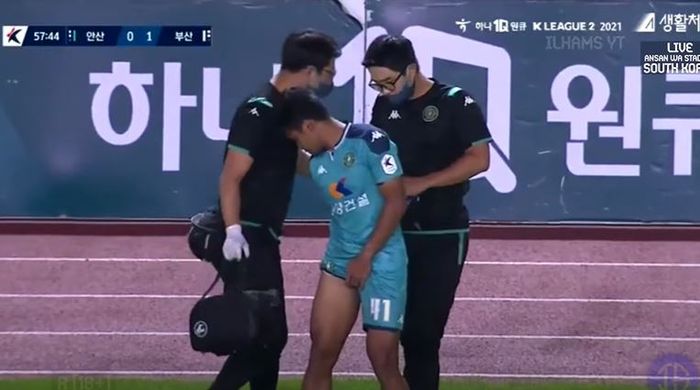 Asnawi Mangkualam alami cedera ketika memperkuat Ansan Greeners dalan lanjutan K-League 2021 