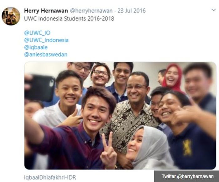 Postingan ayah Iqbaal Ramadhan