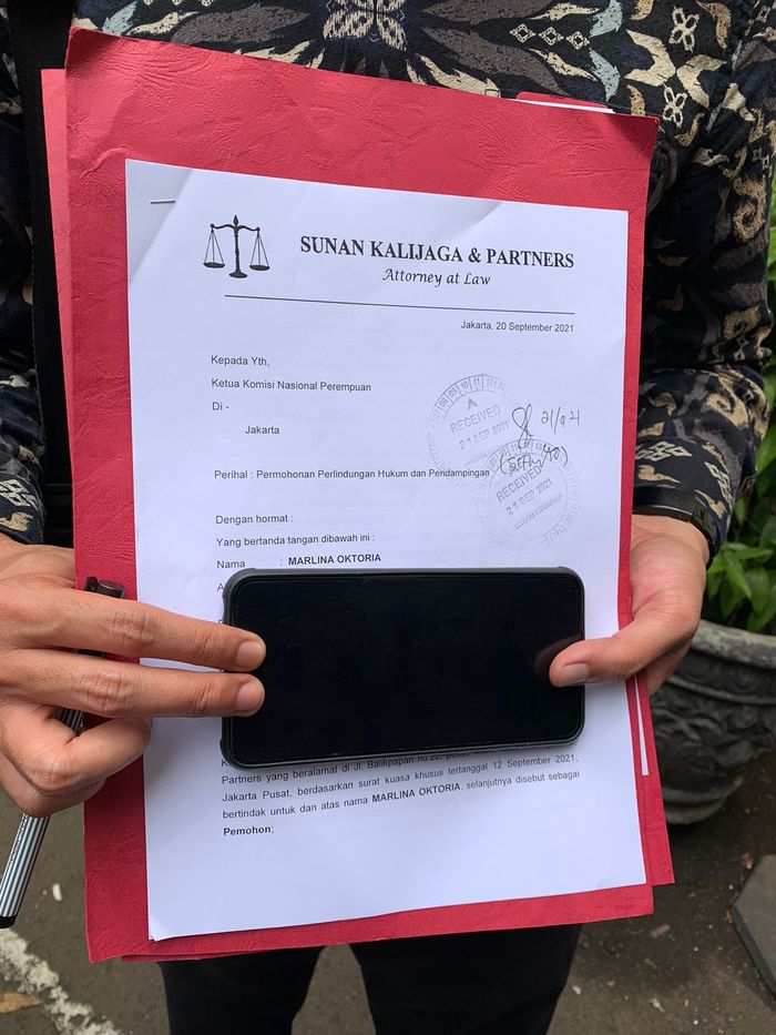 Surat pengaduan <a href='https://medan.tribunnews.com/tag/marlina-octoria' title='Marlina Octoria'>Marlina Octoria</a> ke <a href='https://medan.tribunnews.com/tag/komnas-perempuan' title='Komnas Perempuan'>Komnas Perempuan</a>.