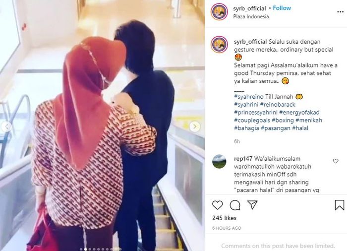 Gestur Syahrini ketika bersama Reino Barack