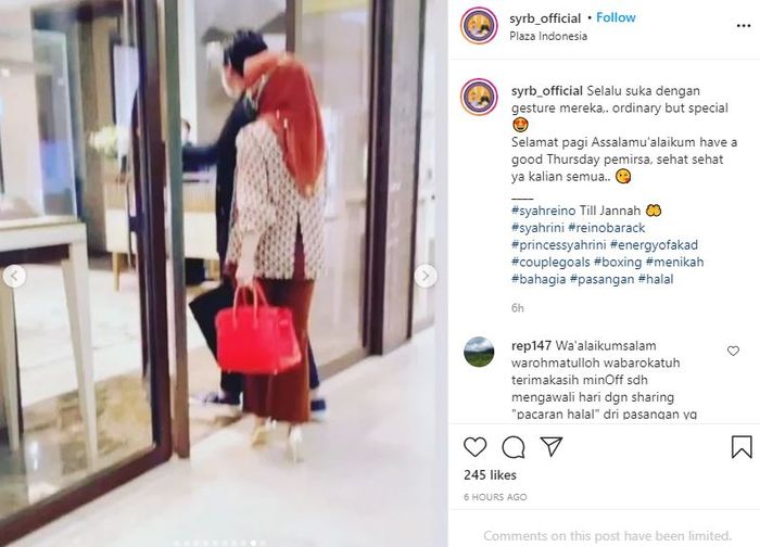 Gestur Syahrini ketika bersama Reino Barack