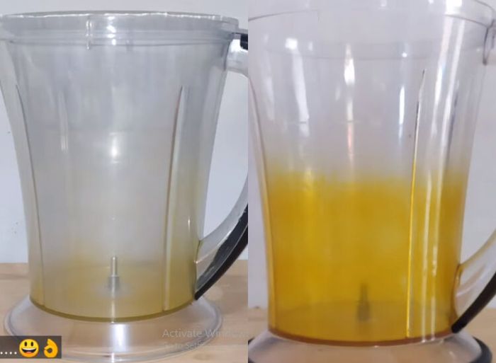 blender dengan noda kuning