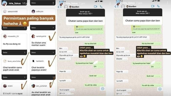 Ririe Fairus bocorkan chat dari Ayus.