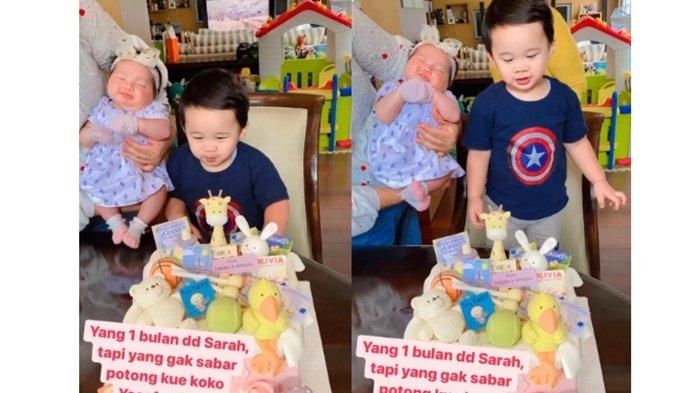 Perayaan satu bulan Sarah, anak kedua Pupit Nastiti devi