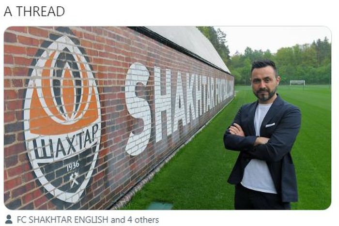 Pelatih Shakhtar Donetsk, Roberto De Zerbi.