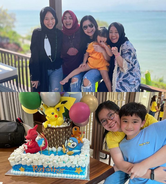 Kebersamaan Clairine Nathania dengan keluarga Rieta Amilia