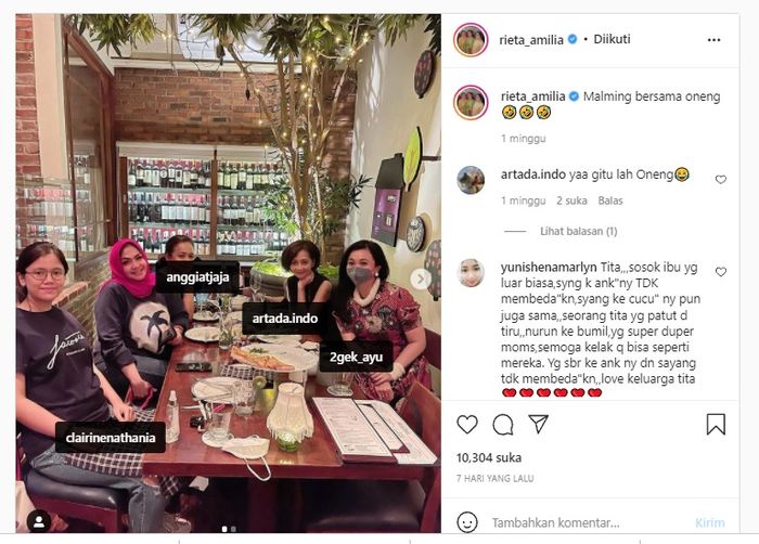 Postingan Rieta Amilia