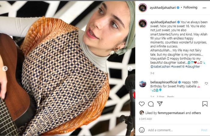 Unggahan Ayu Azhari di hari ulang tahun Isabelle Trump