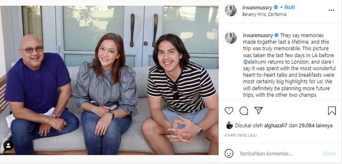 Irwan Mussry bersama Maia Estianty dan putra sambungnya, El Rumi