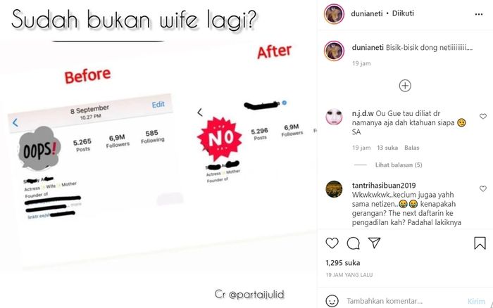 unggahan akun gosip