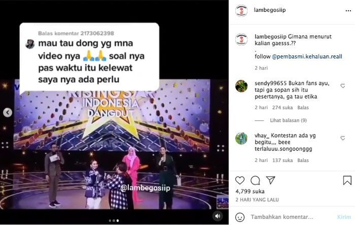 Momen Ayu Ting Ting dipermalukan fans (Instagram)